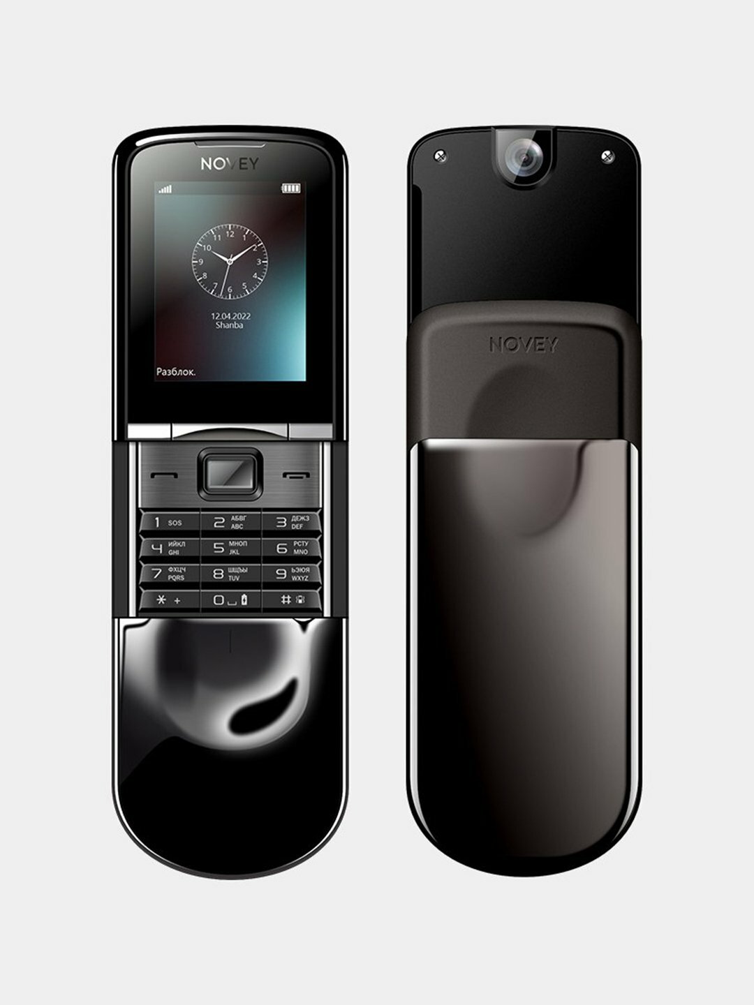 Кнопочный телефон Novey N880, 32 МБ/32 МБ, 2 SIM, серебристыйот BTNLY