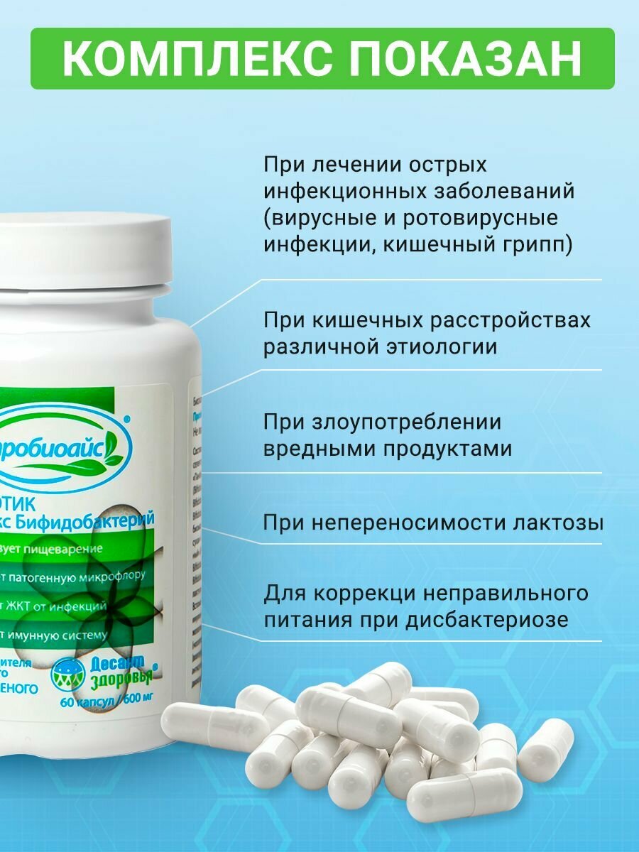 Изображение Пробиотик и пребиотик для кишечника и восстановления микрофлоры в ЖКТ