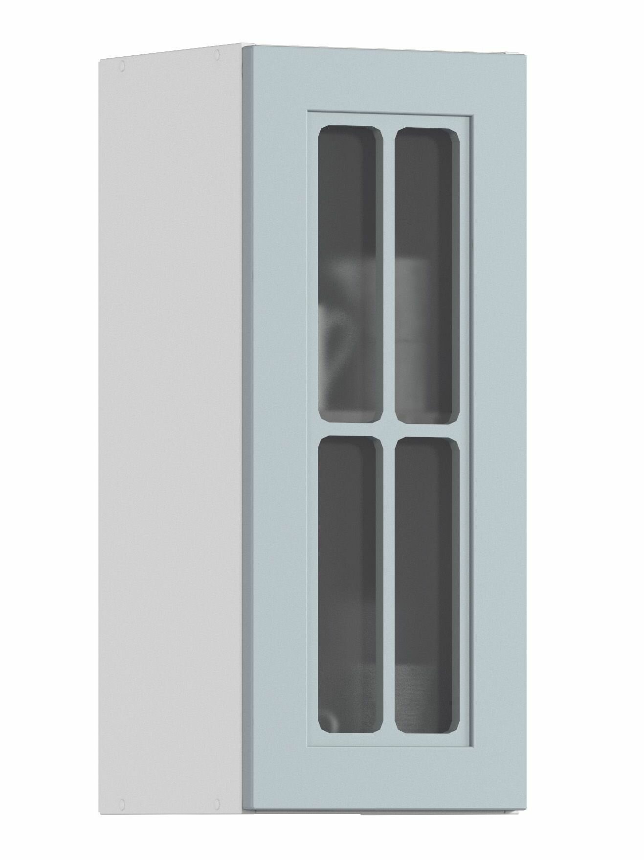 Кухонный модуль навесной столплит Регина РП-30 со стеклом Белый/МДФ MODERN Серый 30х29х72 см