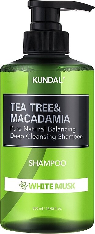 Шампунь с экстрактом чайного дерева, Kundal, Tea Tree & Macadamia, аромат "Белый мускус", 500 мл — фото 1