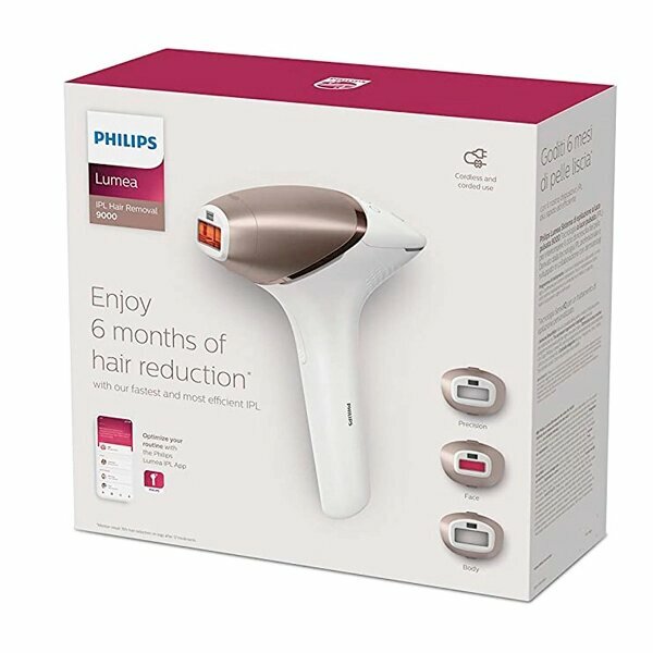 Фотоэпилятор Philips Lumea BRI 955, 450 000 импульсов, 3 насадки — фото 1