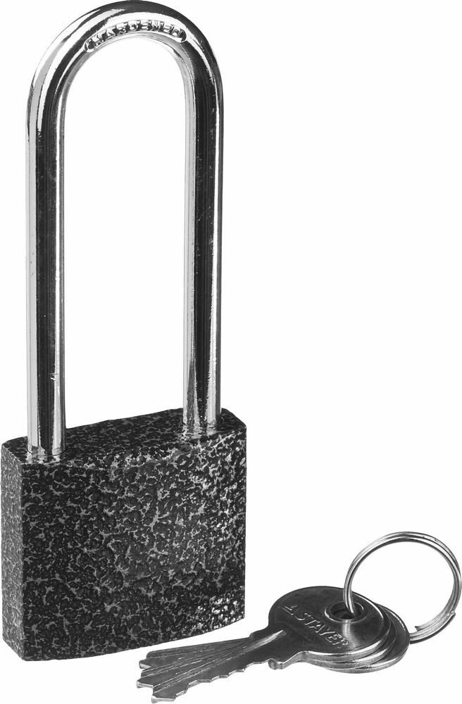 Навесной замок STAYER 38 мм удлиненная дужка качественный механизм 37160-38-1