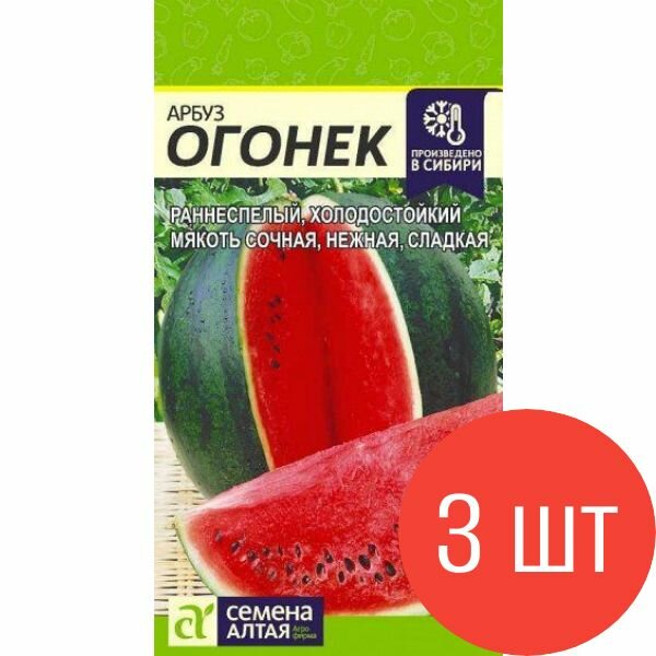 Семена Арбуз Огонек 1 гр Семена Алтая 3 шт