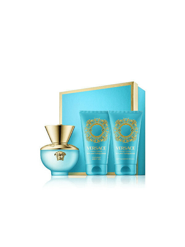 Парфюмерный набор Versace Dylan Turquoise подарочный, 100 мл + 100 мл + 100 мл