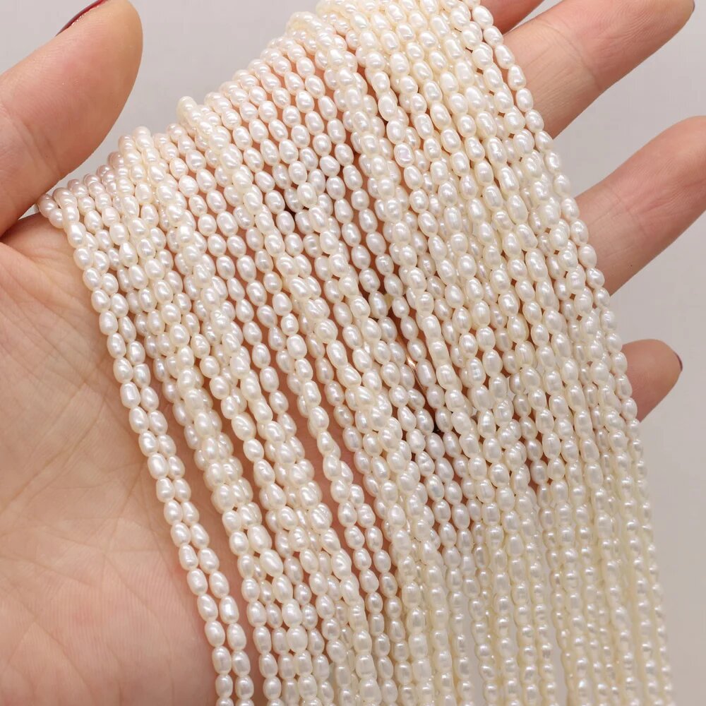 Натуральные пресноводные жемчужины 2,5-3 мм, Белый, 2.5-3mm
