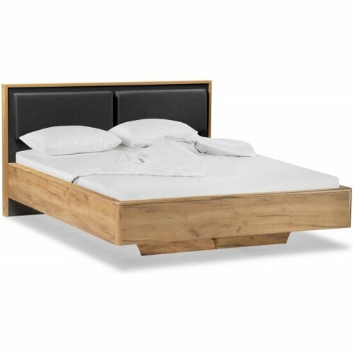 Кровать Woodville Клауд 160х200 парящая дуб крафт золотой антрацит 35958₽