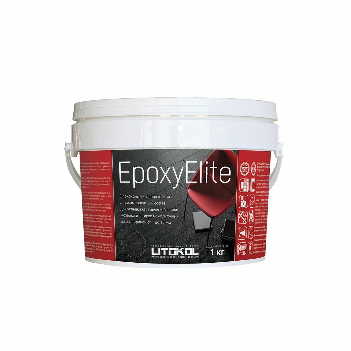 Затирка эпоксидная двухкомпонентная Litokol Epoxyelite E.06 мокрый асфальт 1 кг