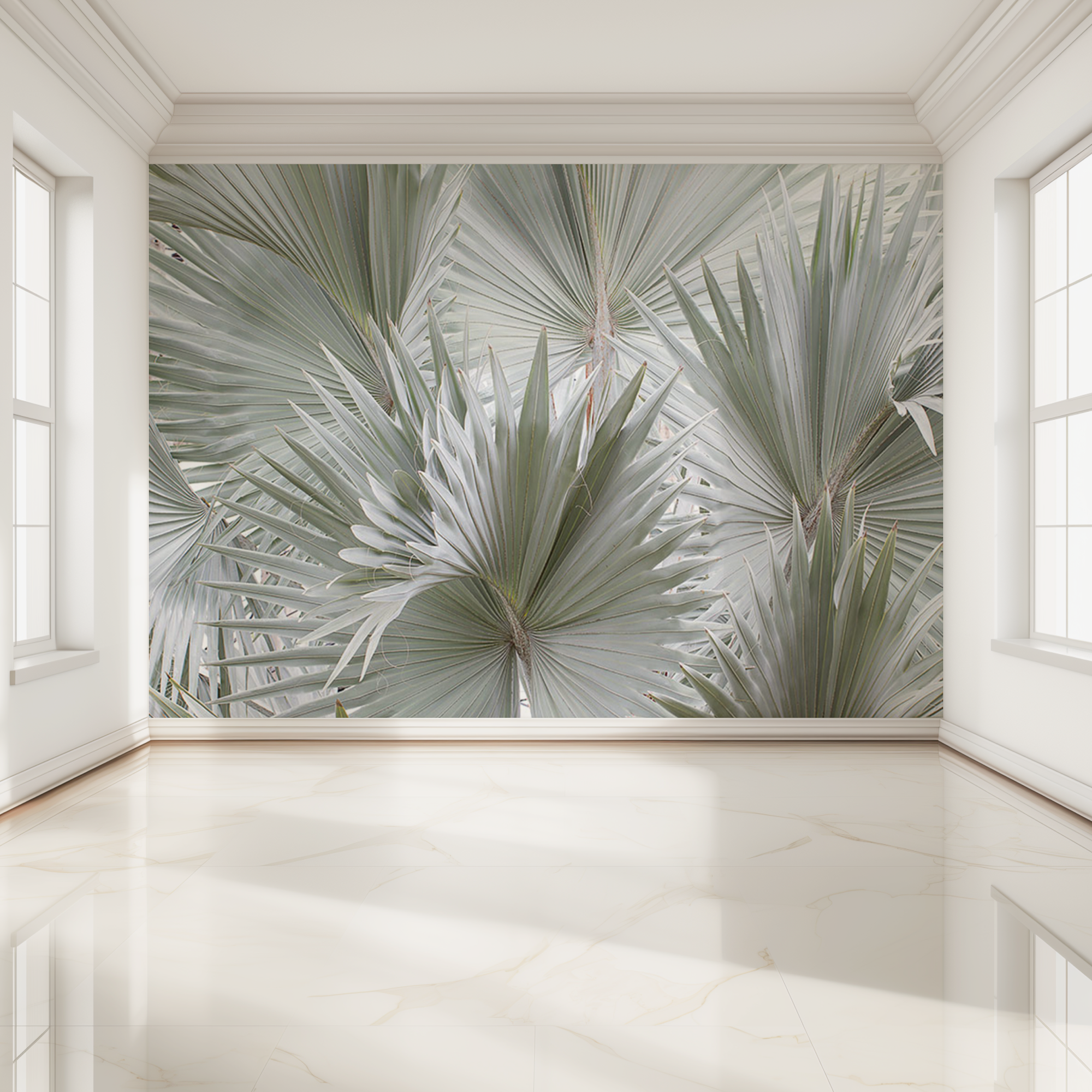 Фотообои 3д на стену  Пальмы   флизелиновые 400х270 см на кухню  спальню  зал