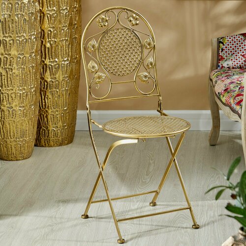 Изображение товара 57-253 Стул раскладной Эфиопия 50х40х92см, Железо, золотистый, Glasar