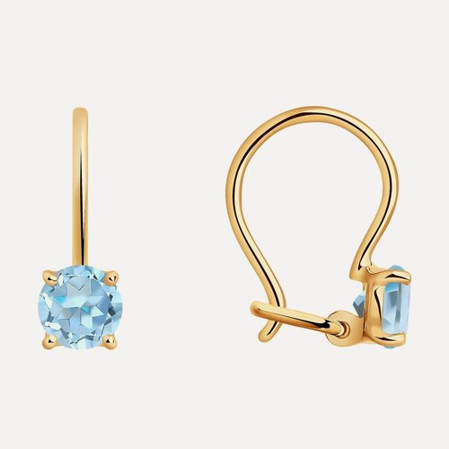 Изображение товара Серьги, красное золото, 585 проба, топаз