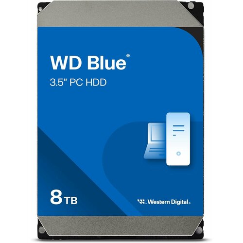 Жесткий диск Western Digital WD Blue 8 ТБ CMR 256 МБ кэш NAS WD80EAAZ 21055₽
