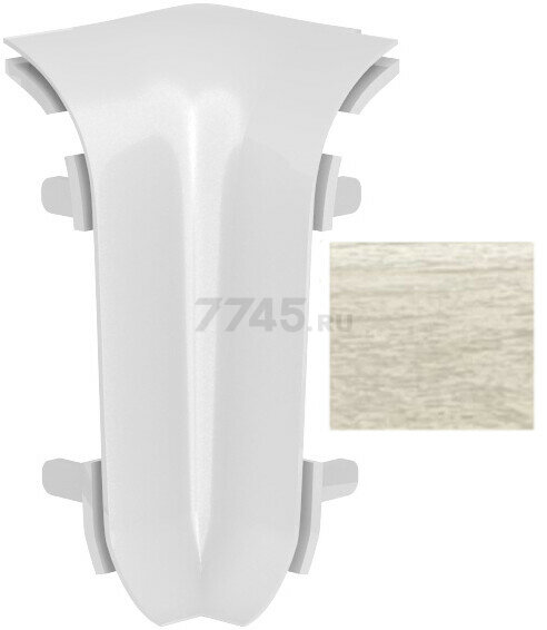 Внутренний угол для плинтуса, высота 60 мм, цвет дуб полярный