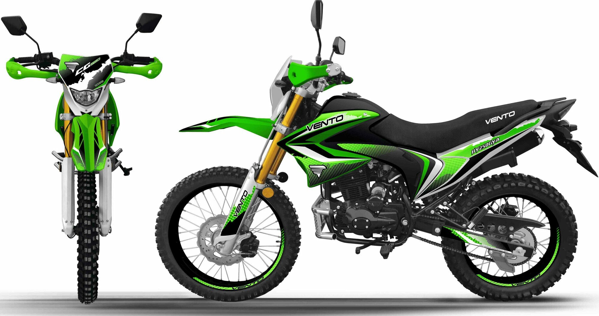 Мотоцикл эндуро VMC ENDURO СЕРИЯ RX3000 зеленый (270 куб см, карбюратор, ЭПТС)