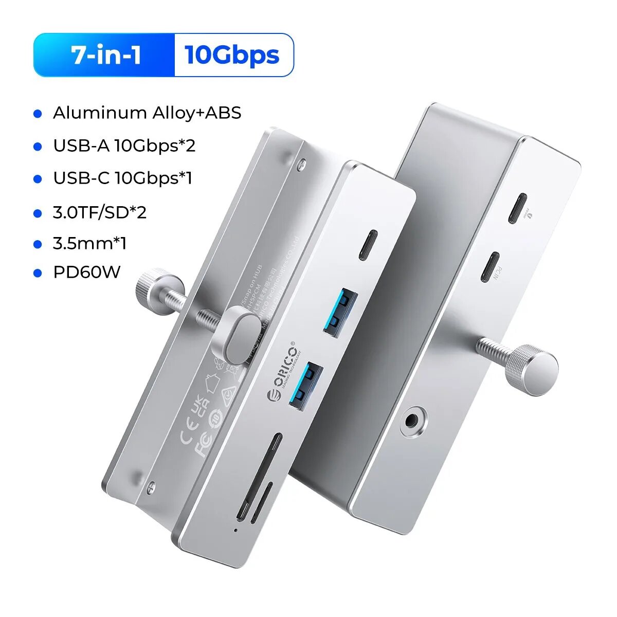ORICO USB 3.2 6-портовый концентратор, 7-in-1 10Gbps