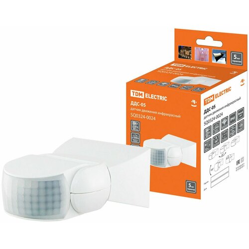 TDM Датчик движения настенный ДДС-05 1200Вт 10-420с 12м 3лк 180гр IP65 SQ0324-0024 1290₽