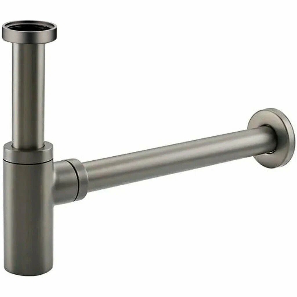 Сифон для раковины Frap F82-9, латунь, регулировка высоты, оружейная сталь