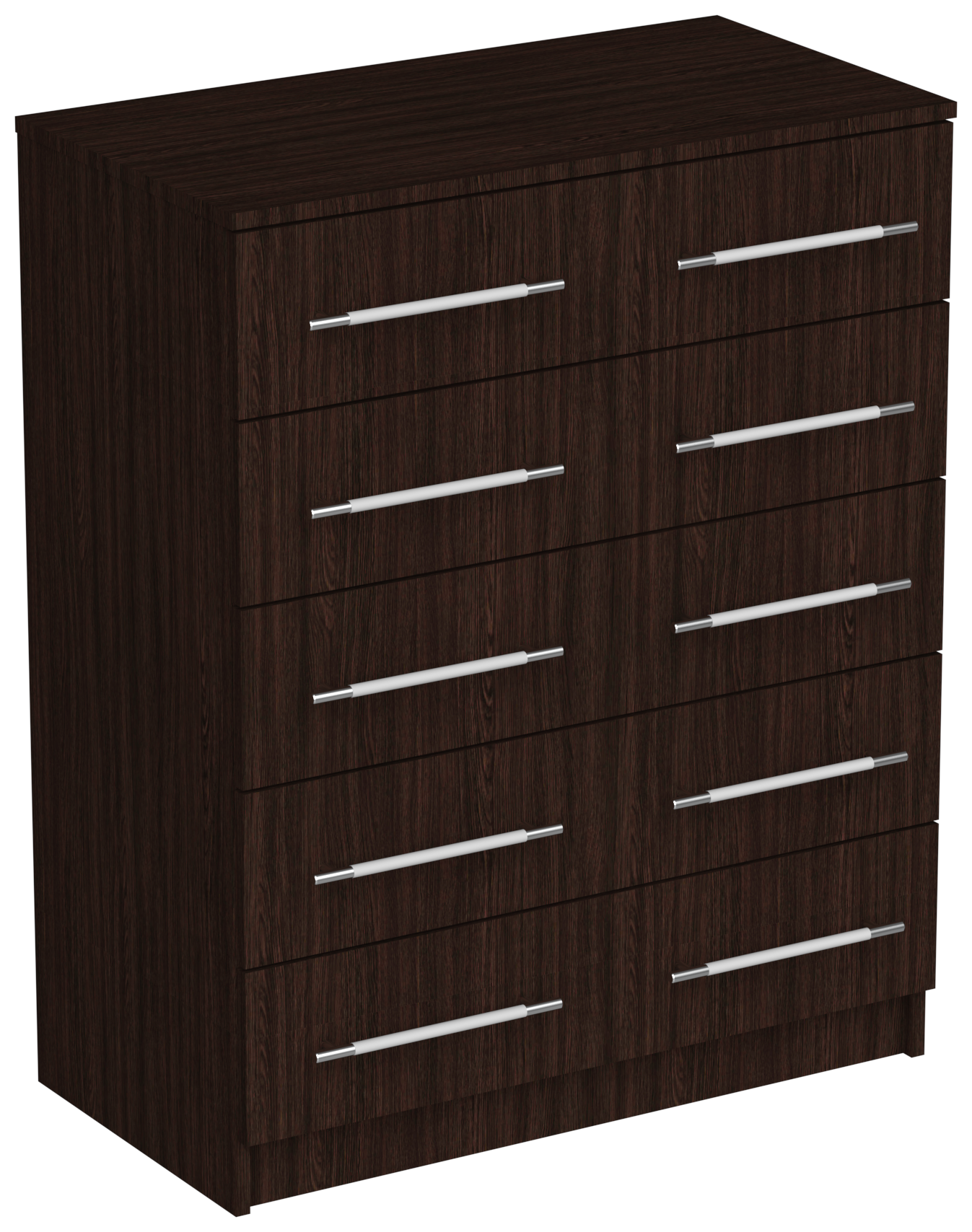 Комод Капри-6 с 5 ящиками и 10 ручками, ШхГхВ: 81х43х101 см, венге