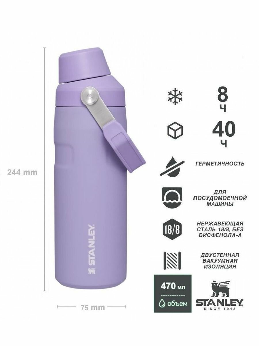 Термобутылка Stanley GO Iceflow 470 мл фиолетовая