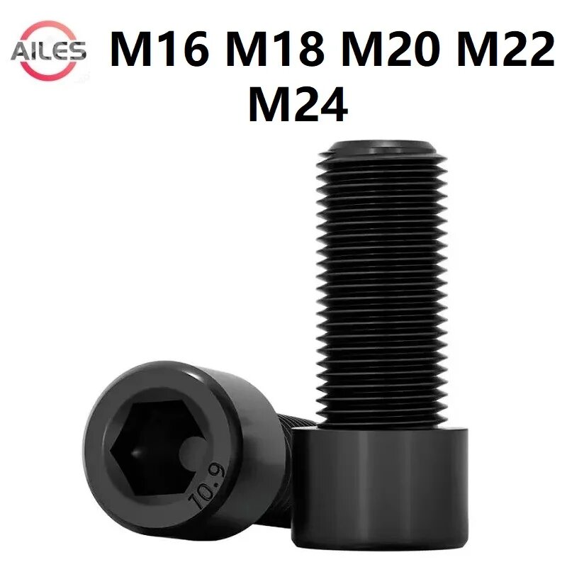 M16 M18 M20 M22 M24 винты с резьбой с мелкими зубьями и шестигранным отверстием с крышкой 10.9 сортов полных зубьев 1 мм 1,25 мм 1,5 мм Шаг шестигранные болты, M18x1.5x80 F 2pcs