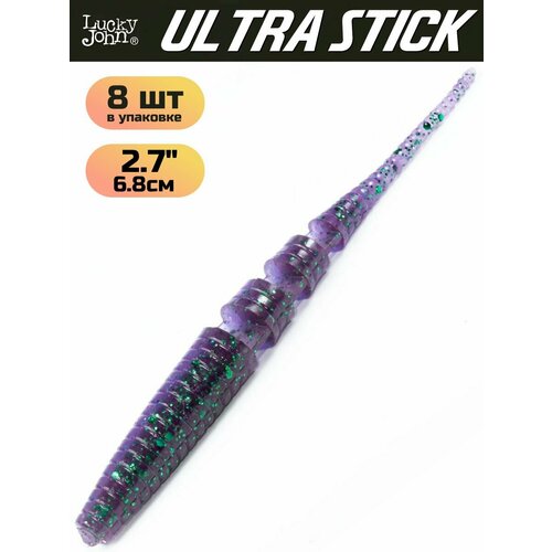 Мягкая съедобная приманка Lucky John Ultra Stick 2.7 in (68 мм), цвет T52, 8 шт