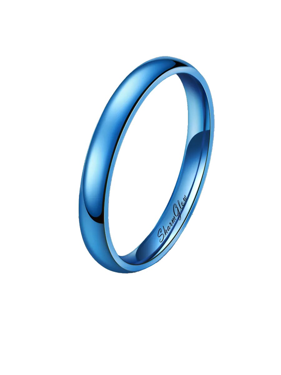 Кольцо обручальное SharmGlow, размер 19.5, синий — фото 1
