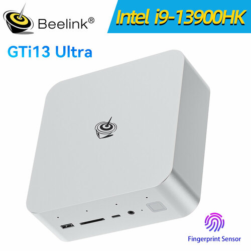 Beelink Мини ПК GTI13 Ultra (Intel Core i9-13900HK, RAM 64 ГБ, SSD 2048 ГБ, Intel Iris Xe Graphics, Windows 11 Pro), серебристый