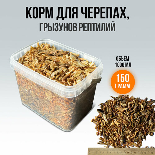 Корм для черепах грызунов птиц микс, сушеная рыбка, креветка, мучной червь, черная львинка, гаммарус