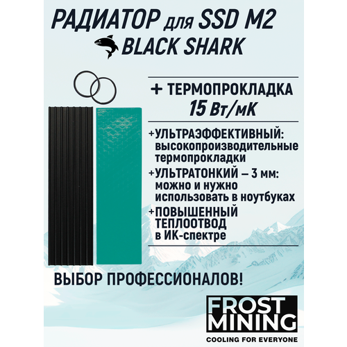 Радиатор SSD M.2 3мм + термопрокладка FrostMining 15Вт/Мк