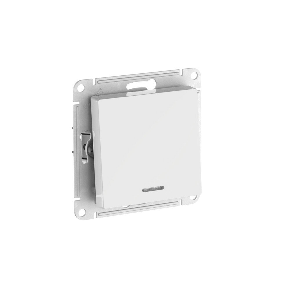 Systeme Electric AtlasDesign Белый Выключатель 1-клавишный с подсвет, сх.1а, 10АХ, механизм, быстрозажимные клеммы, ATN000113S