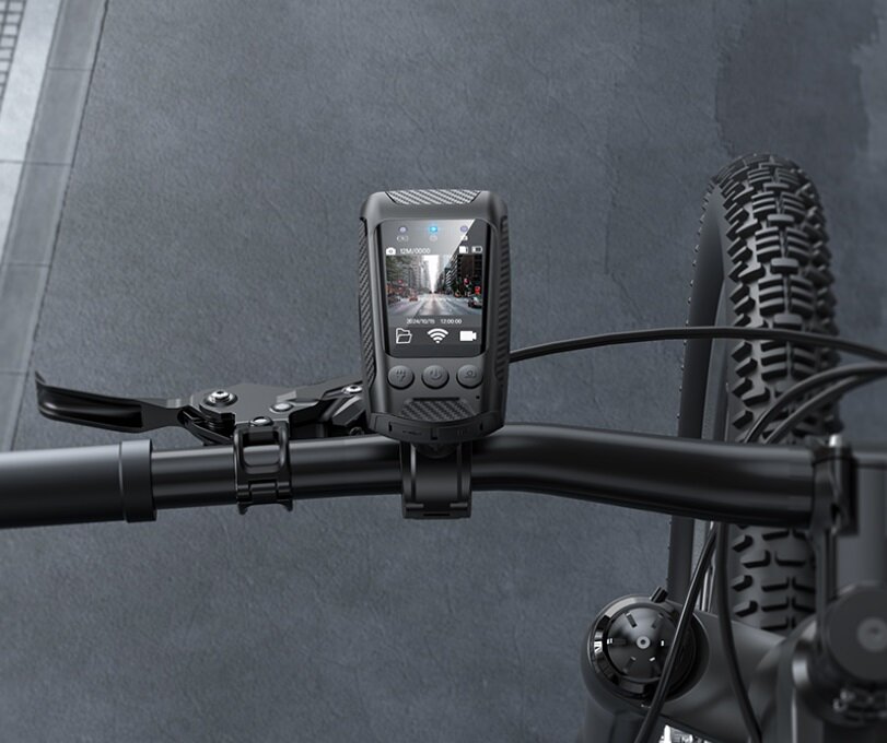 Видеорегистратор для велосипеда/мотоцикла Hoco Cycling Recorder DV104, 2500 mAh/4K/Стабилизация/Фонарь/IPX5/TF/Color display, Черный