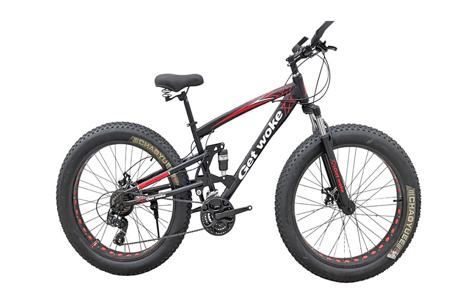 Велосипед 26" Fat BIKE GET WOKE B26-21 (2-ух. подвес, стальная рама , 21ск) черно-красный (марка)