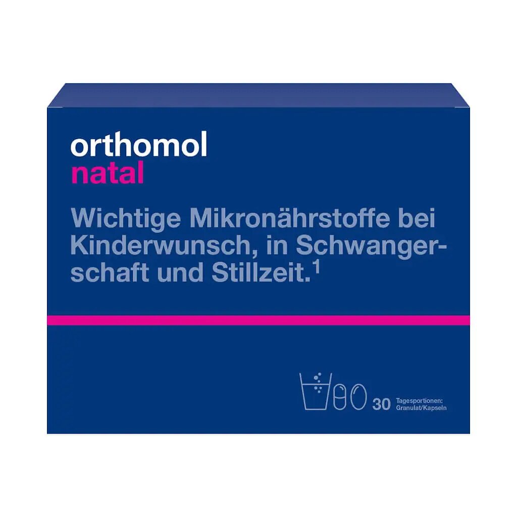 Orthomol Natal/Ортомол Натал курс 30 дней набор саше порошок массой 14 г+капсулы массой 441,5 мг+638 мг 1 уп