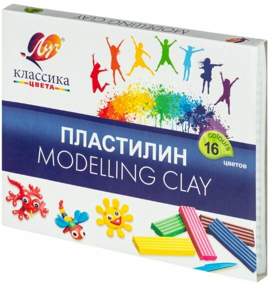 Пластилин классический Луч Классика, 16 цветов, 320 г