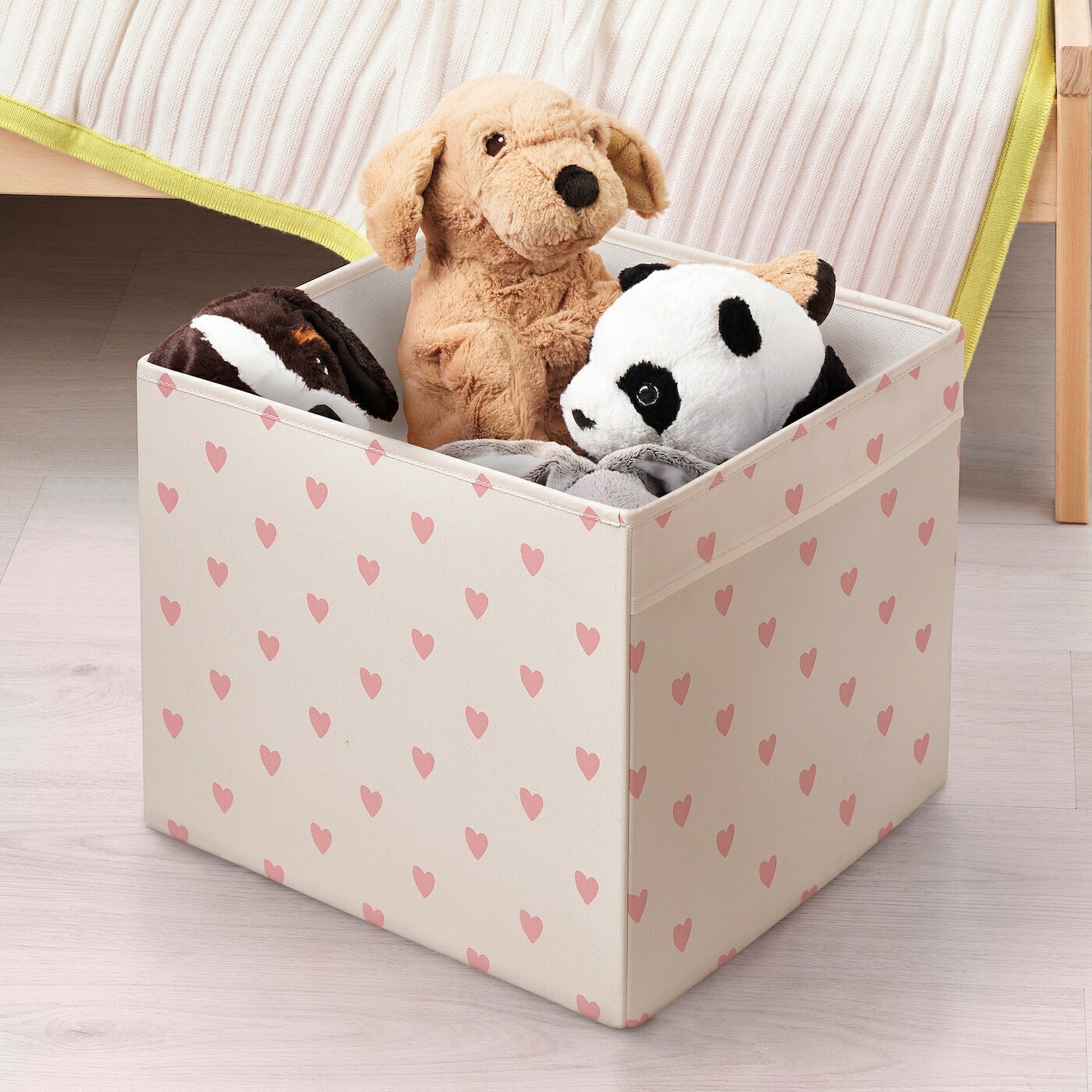 Коробка IKEA REGNBROMS, для хранения, 33х38х33 см, ручки для переноски, розовая — фото 1