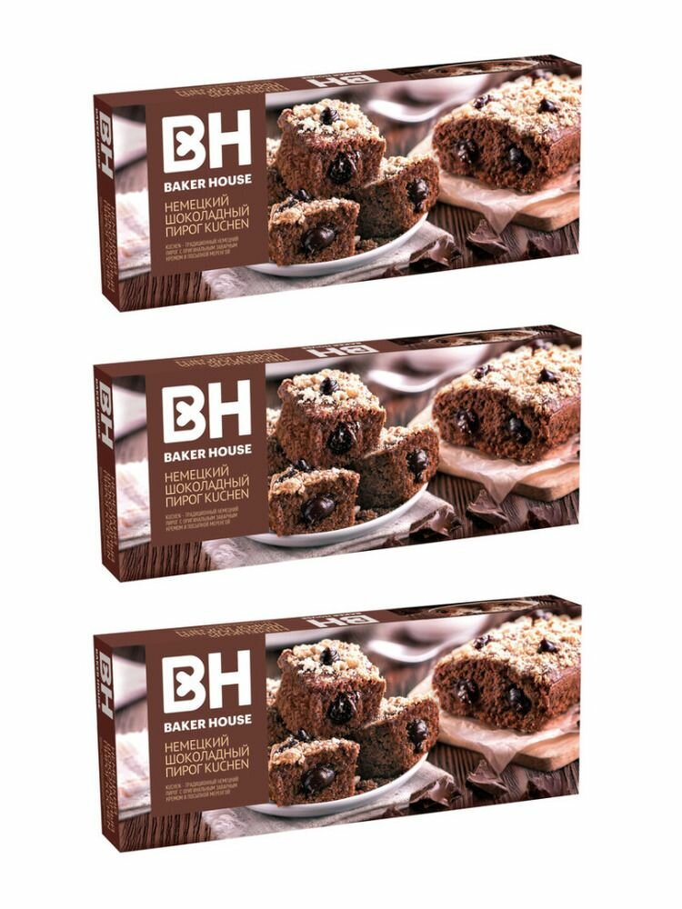 Baker House Пирог Kuchen Шоколадный 350 г, 3 шт