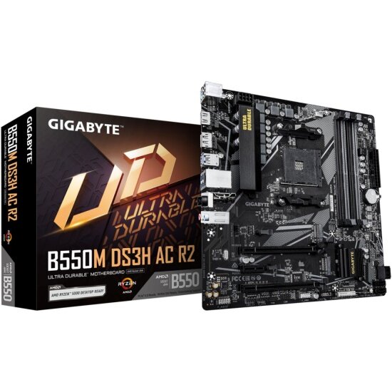 Материнская плата Gigabyte B550M DS3H AC R2 (AM4, mATX)