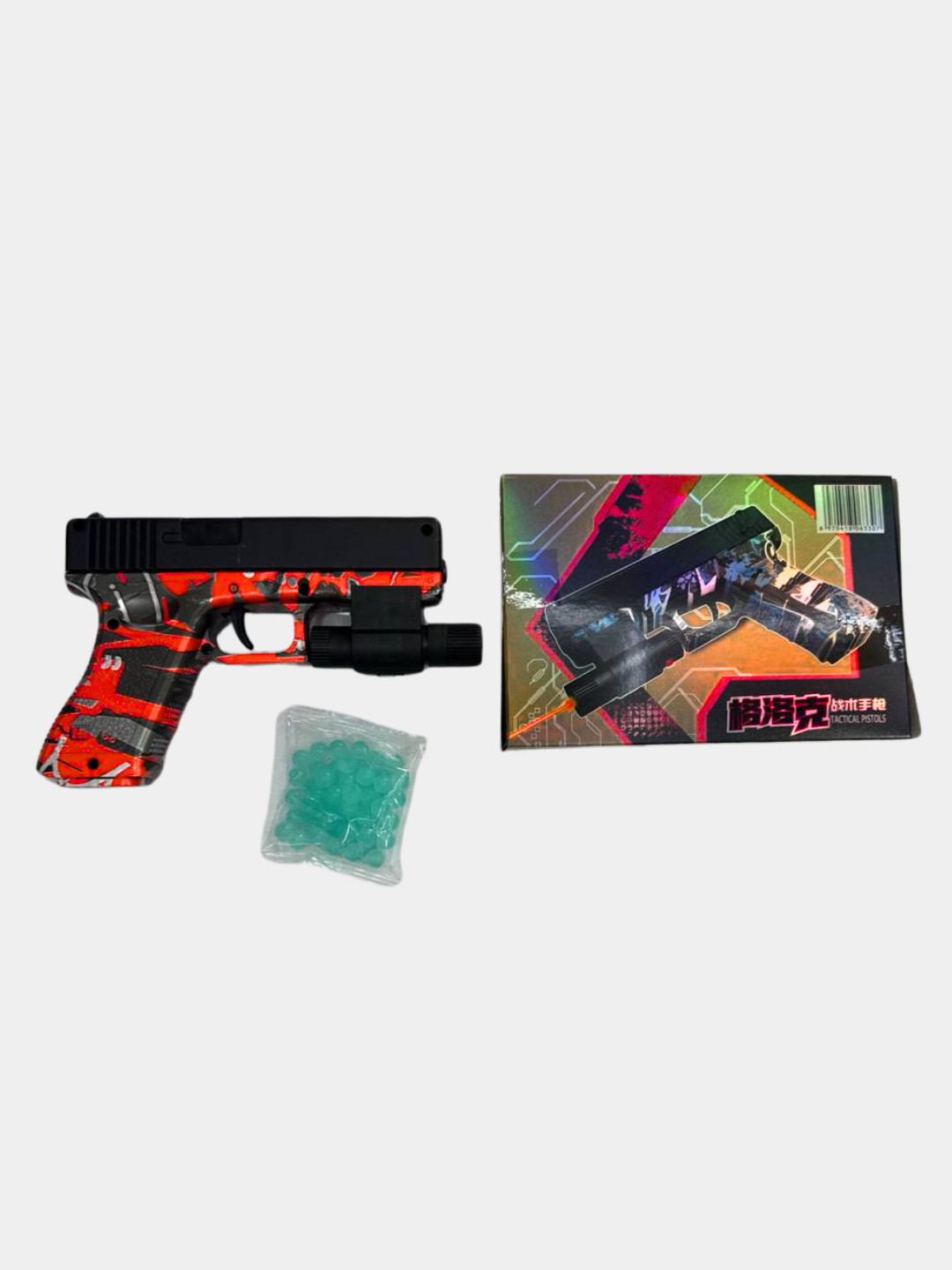 Игрушечный пистолет с лазерным прицелом, пули орбиз, гидрогелевые шары — фото 1