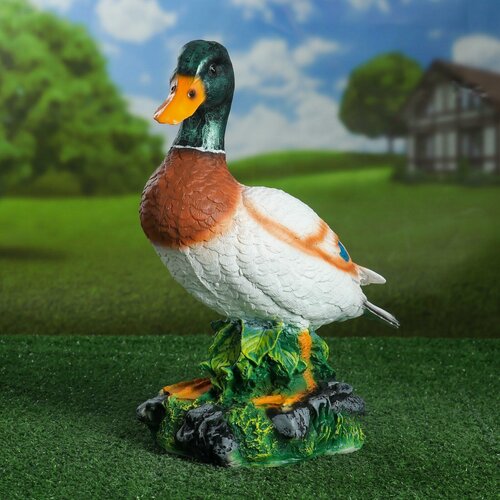 Изображение товара Садовая фигура "Селезень", Хорошие сувениры, полистоун, 35 см