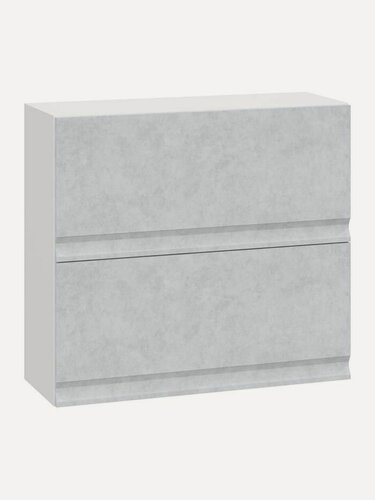 Изображение товара Кухонный модуль навесной, барный шкаф Велюр, 80х29.6х72 см, Белый / Бетон снежный