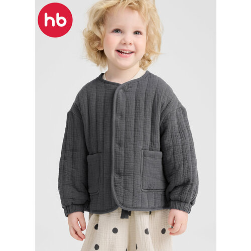 фото Куртка happy baby детская, размер 68-74, dark grey