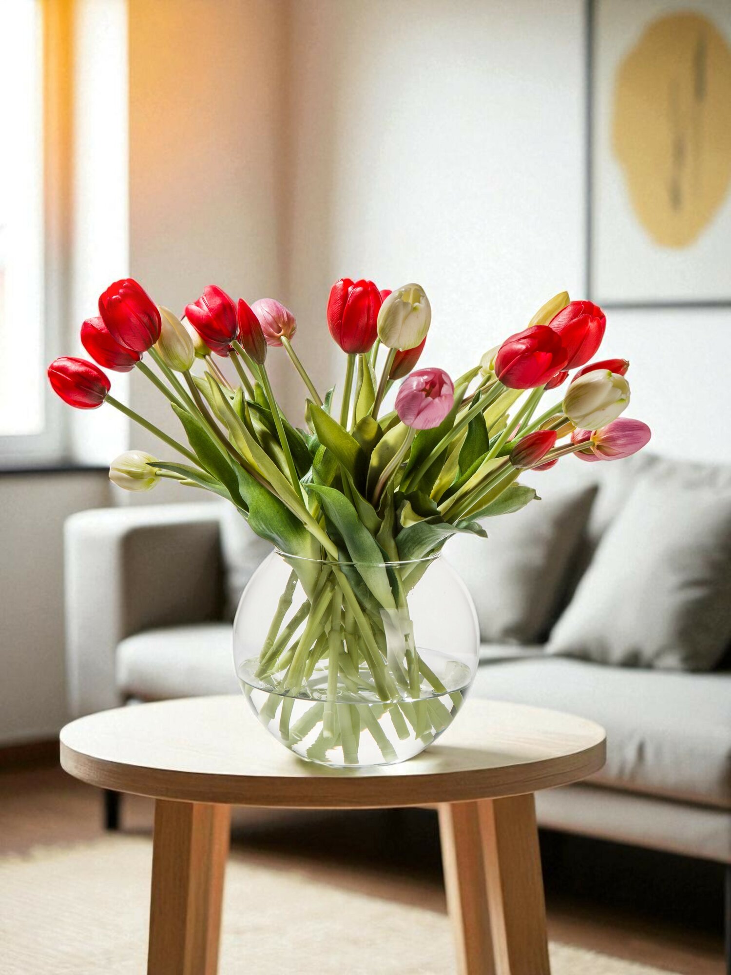 Ваза круглая Pasabahçe "Флора", прозрачная, настольная, стекло, диаметр 12,2 см, высота 16см — фото 1