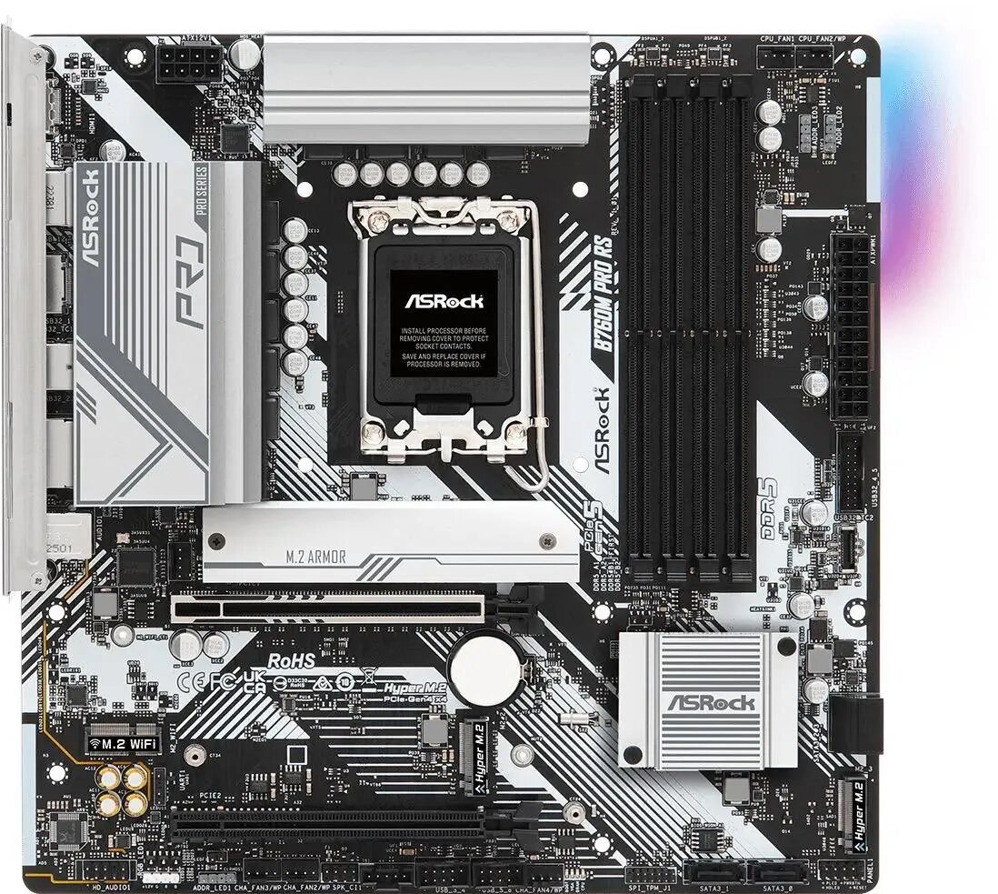 Материнская плата ASRock B760M PRO RS, LGA 1700, Intel B760, mATX, Ret