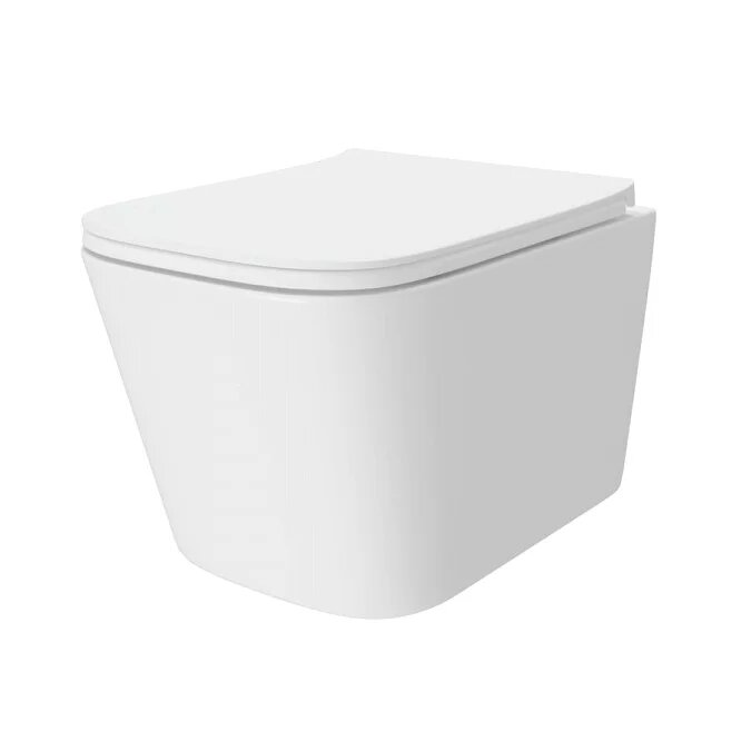 Унитаз подвесной Teymi Helmi Vortex T40310 безободковый с микролифтом глянцевый белый