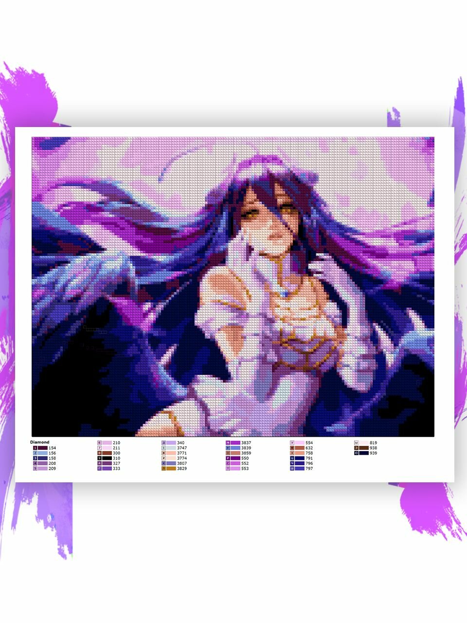 Алмазная мозаика без подрамника - вышивка Overlord - Albedo 30 х 40 см