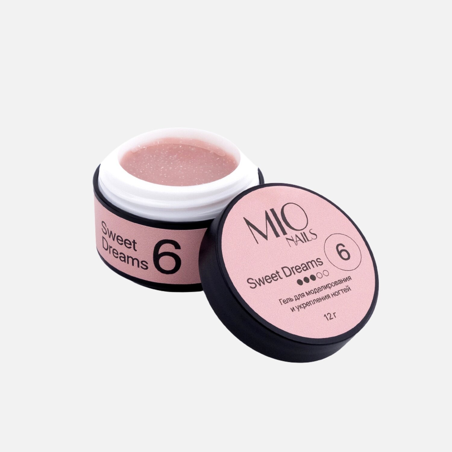 Моделирующий гель MIO Nails Sweet Dreams №06 12 г тёплый телесный гель с серебряной поталью