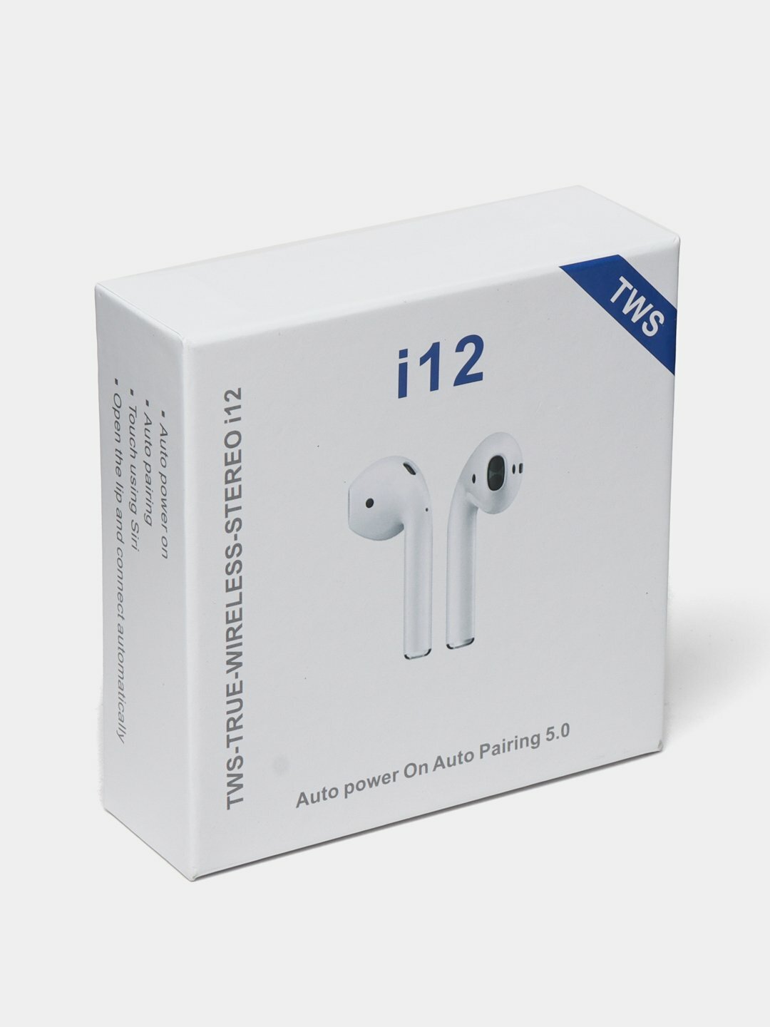 Наушники беспроводные TWS i12, с зарядным кейсом, с микрофоном