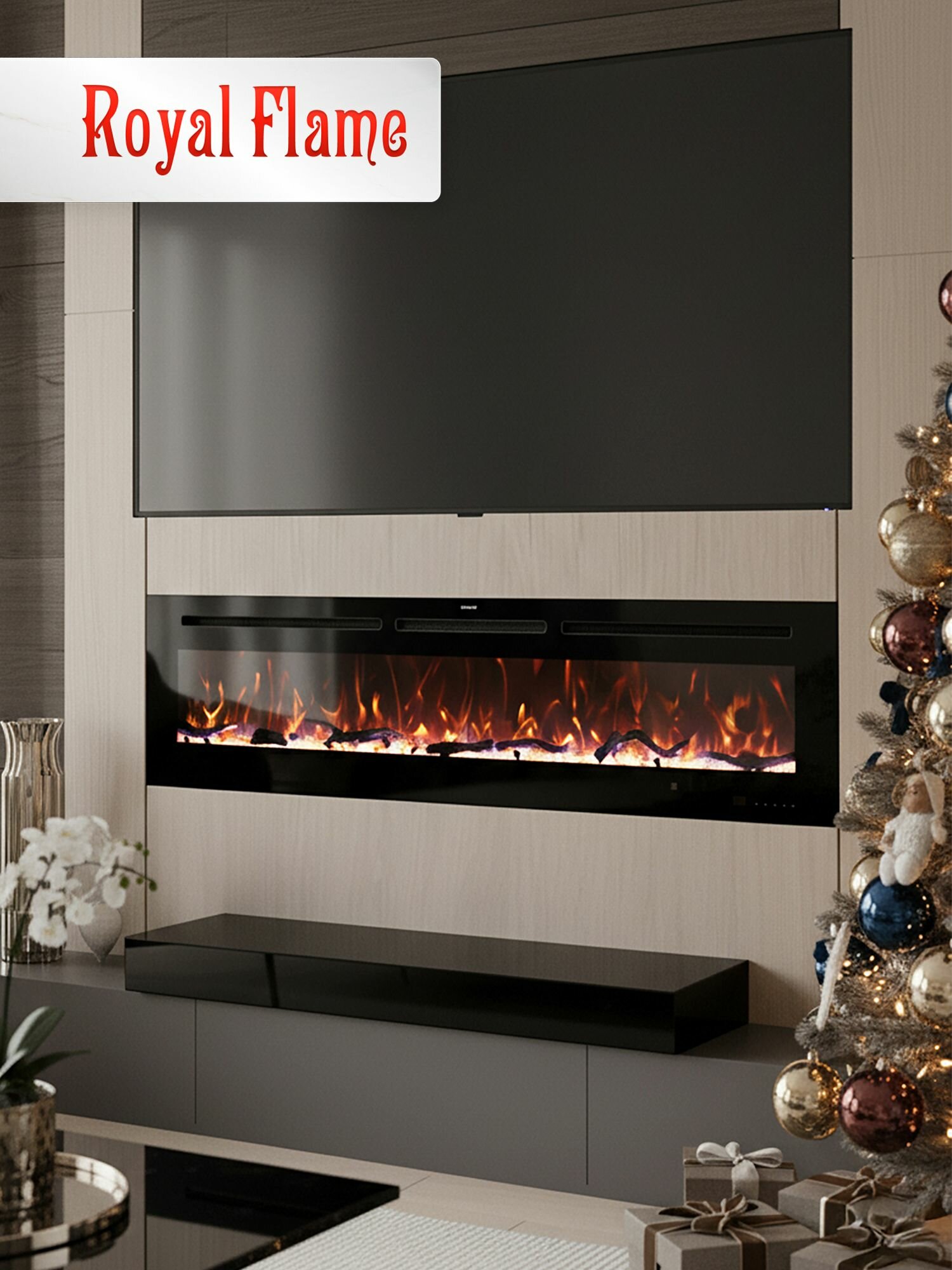 Камин электрический декоративный Royal Flame Galaxy 72 навесной со звуком 13 вариантов цветов пульт обогрев на 15 кВт