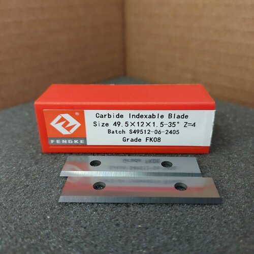 Комплект Нож сменный четырехсторонний твердосплавный для фрез 50х12х1,5 заточка 35 гр. Z4 сплав FK08 ( CERATIZIT KCR08) 2 шт