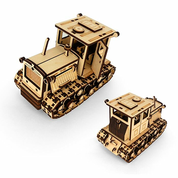 Деревянная модель Сборная "Трактор ДТ-75" — фото 1