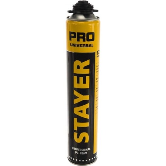 Пена монтажная Stayer Pro 750мл пистолетная всесезонная выход до 35л 41135